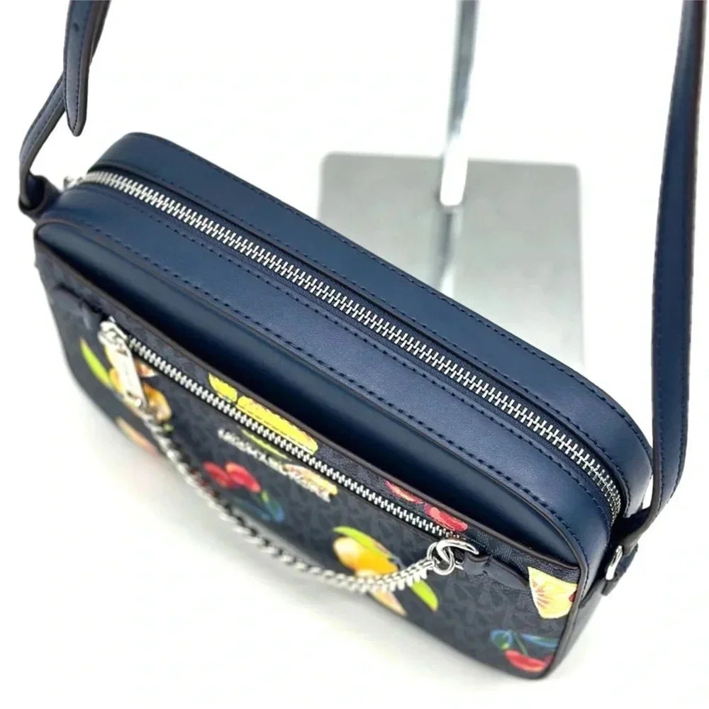 Michael Kors Large EW Zip Chain Xbody Crossbody Bag Admiral Navy - Picture 7 of 11